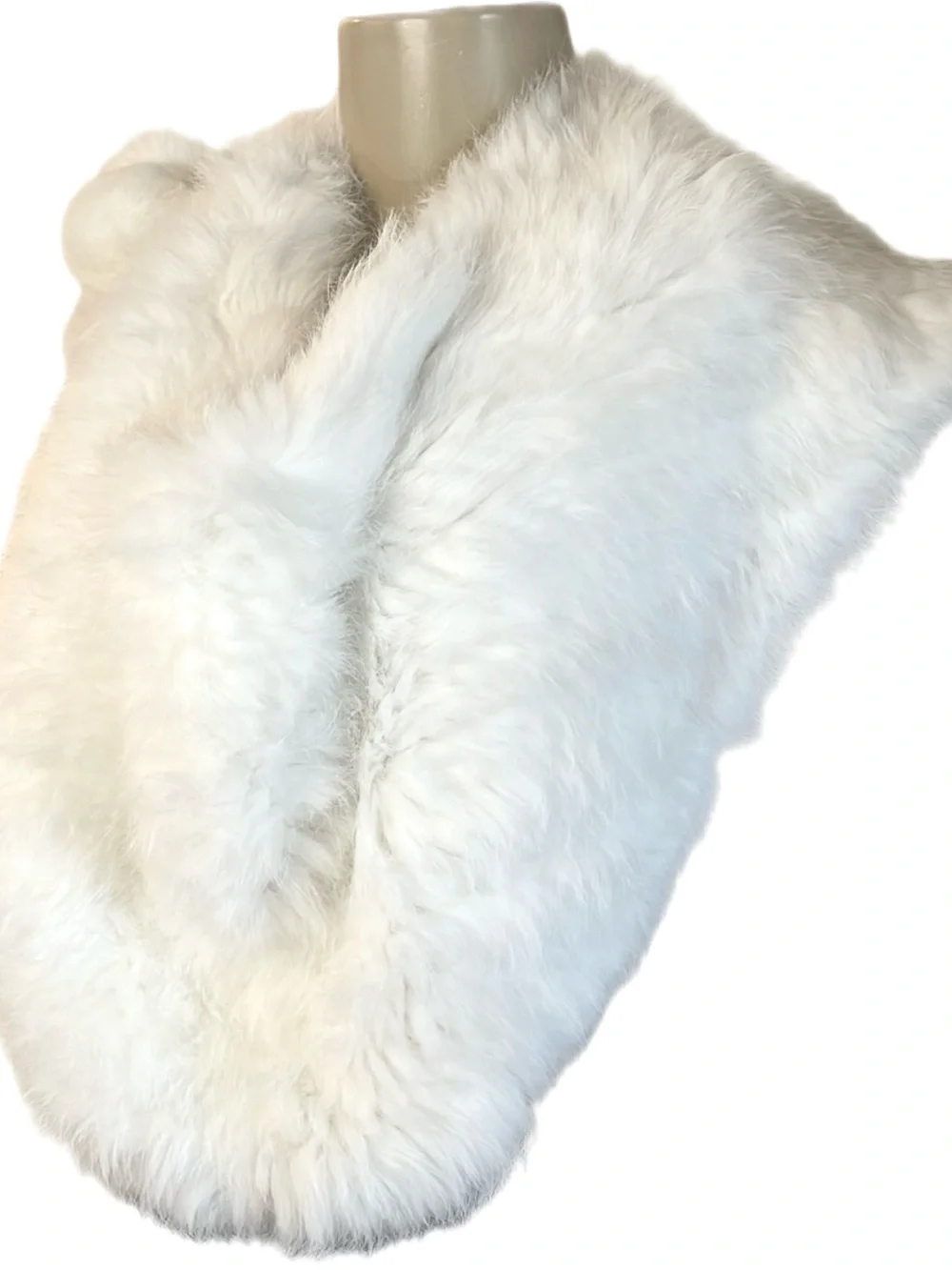 Vintage Kailu White Rabbit Fur Shawl